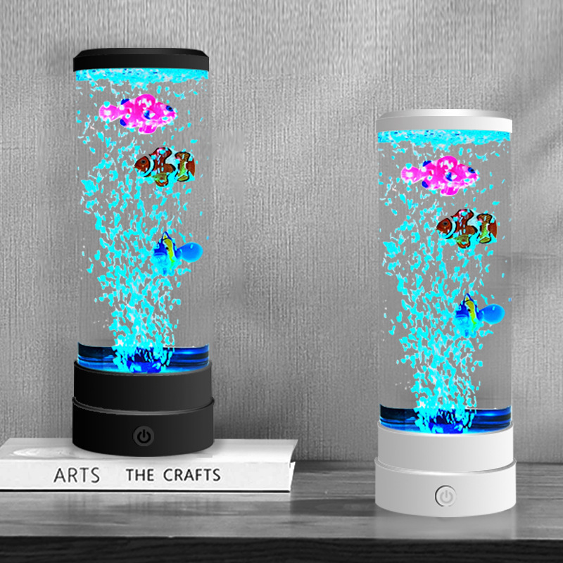 Home Decor Retailers - 模擬LEDマルチカラーバブルフィッシュ雰囲気ホームデコレーションアイテム、USBプラグイン付き、パーソナライズされたクリエイティブギフト
