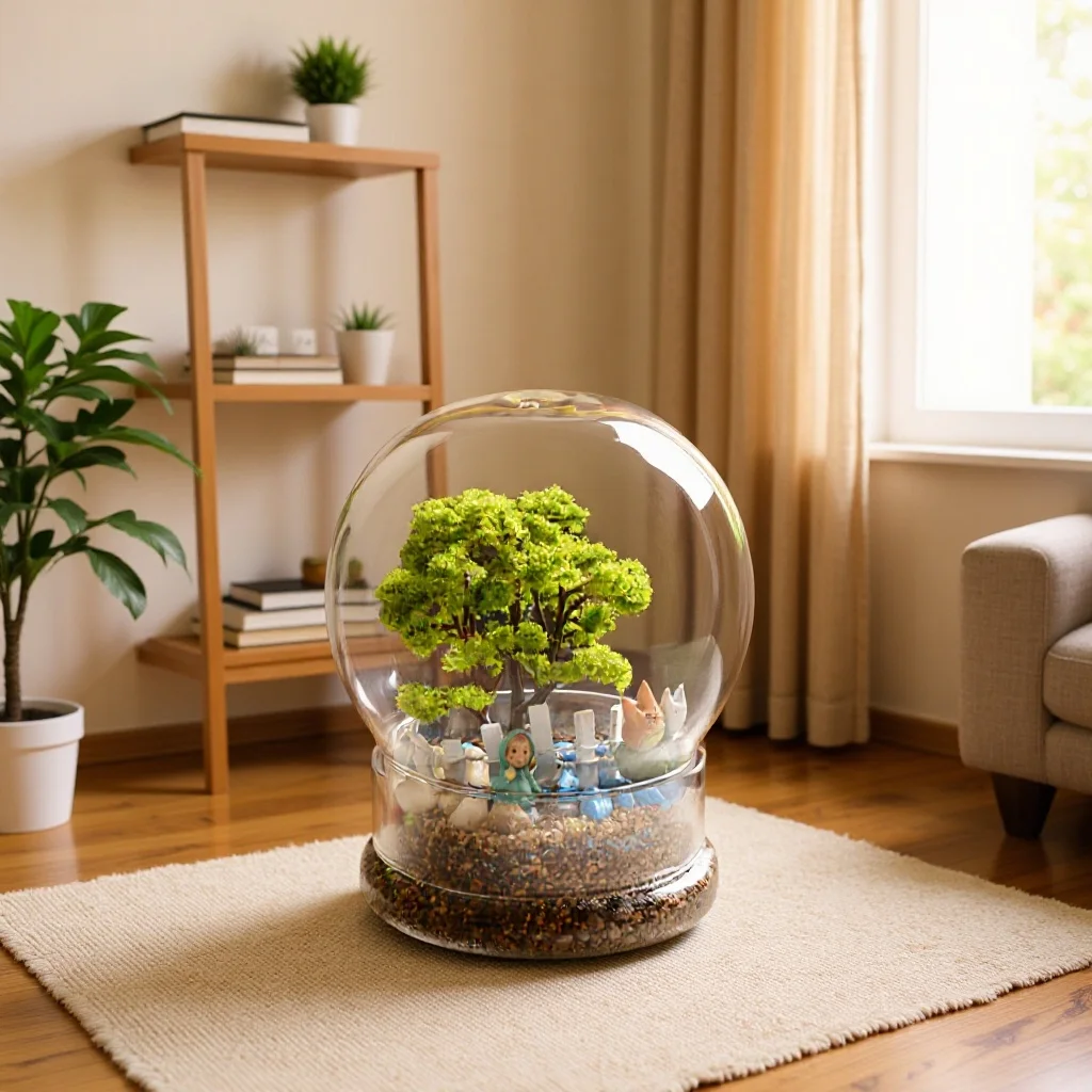 Terrarium Glass Bottle - 新型2in1球形テラリウムガラスボトル、多肉植物や苔用のミニ生態系容器、家庭用デスクトップ装飾ディスプレイ