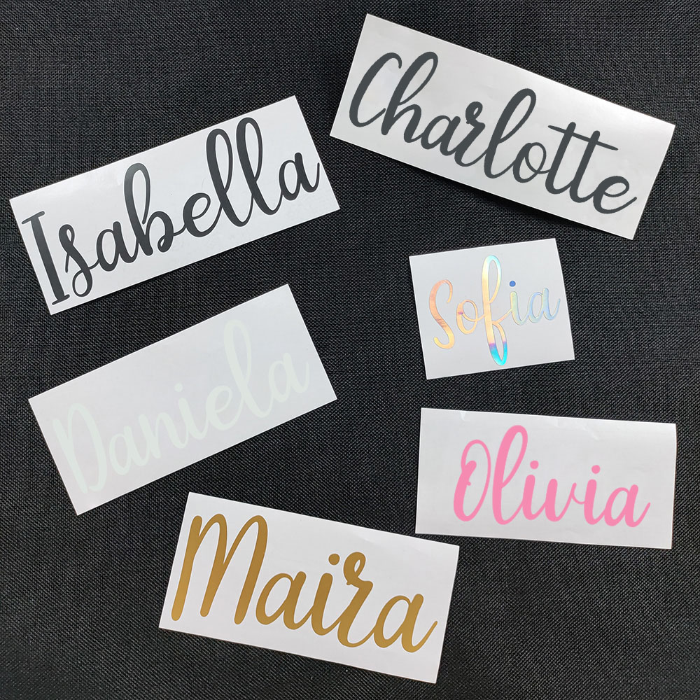 Home Decor Sticker - 1PC カスタマイズ可能な名前リムーバブルステッカー家の装飾用パーソナライズされた名前ビニールデカールボトルの装飾自己粘着ステッカー