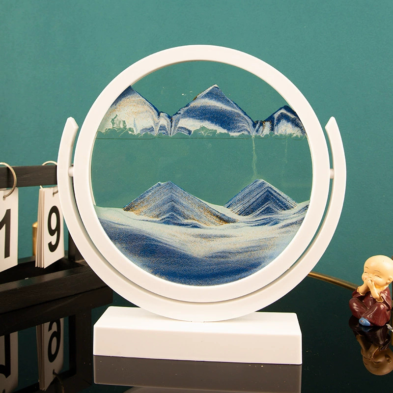 Sand Art Picture - 3D砂時計ダイナミックガラス砂時計砂の装飾オフィス用大型シート流砂絵画ホームアート装飾品誕生日プレゼント