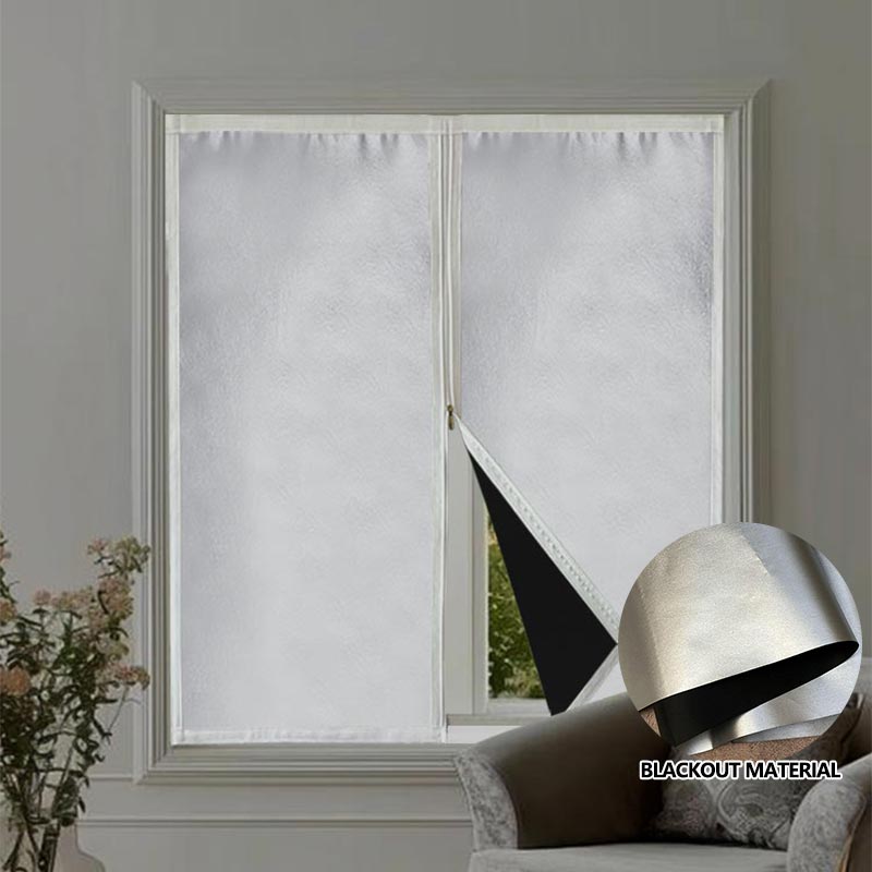 Blackout Curtains - カスタマイズ可能なジッパー式プライバシーライトブロックカーテン、家庭用防水、取り外し可能、洗濯可能、粘着式、穴あけ不要の取り付け