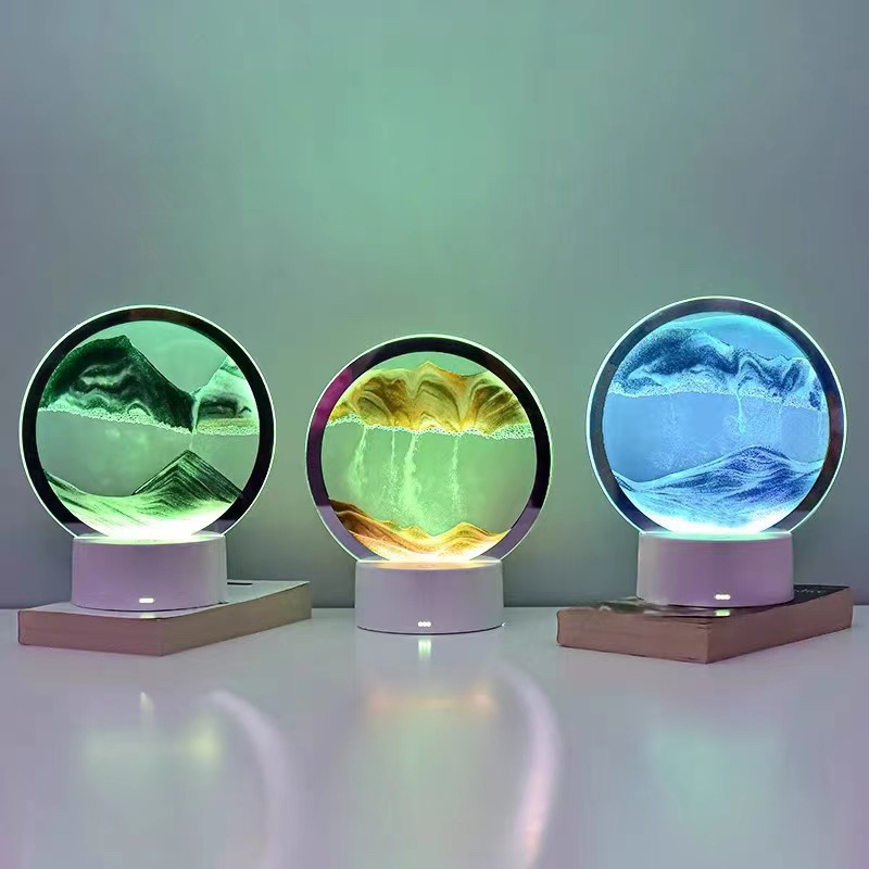 Sand Art Picture - クリエイティブ砂時計発光流砂絵画装飾アートリビングルームオフィステレビキャビネットライト高級装飾誕生日ギフト