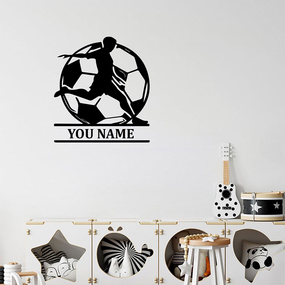 Home Decor Sticker - 1PC ファッションサッカーカスタマイズされたテキストホームデコレーション Pvc デカールスタディルームウォールアート壁画