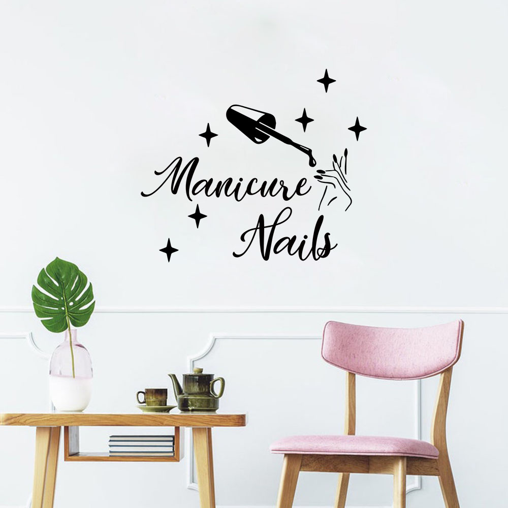 Home Decor Sticker - 1PC クリエイティブマニキュアパーソナライズされたテキスト装飾ステッカー防水家の装飾友人へのギフトウォールアートデカール