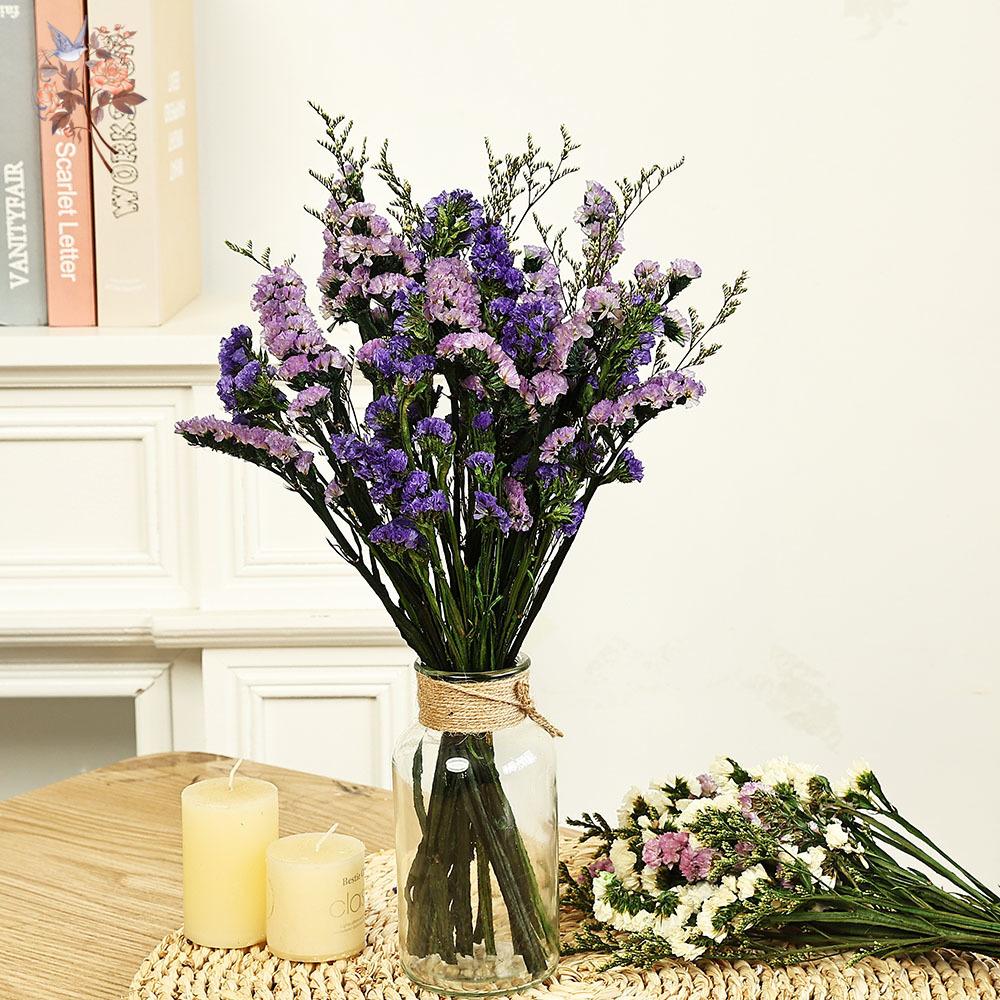Dried Flower Bouquet - 100 グラム天然本物の忘れな草の花の花束ミックスリモニウム草カップルガールフレンドロマンチックなギフト乾燥植物バンドル装飾