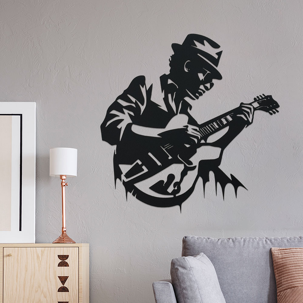 ギタリストメタルウォールアート、1個入りユニークな鉄製音楽装 - Home Decor Enthusiast のレビューと価格