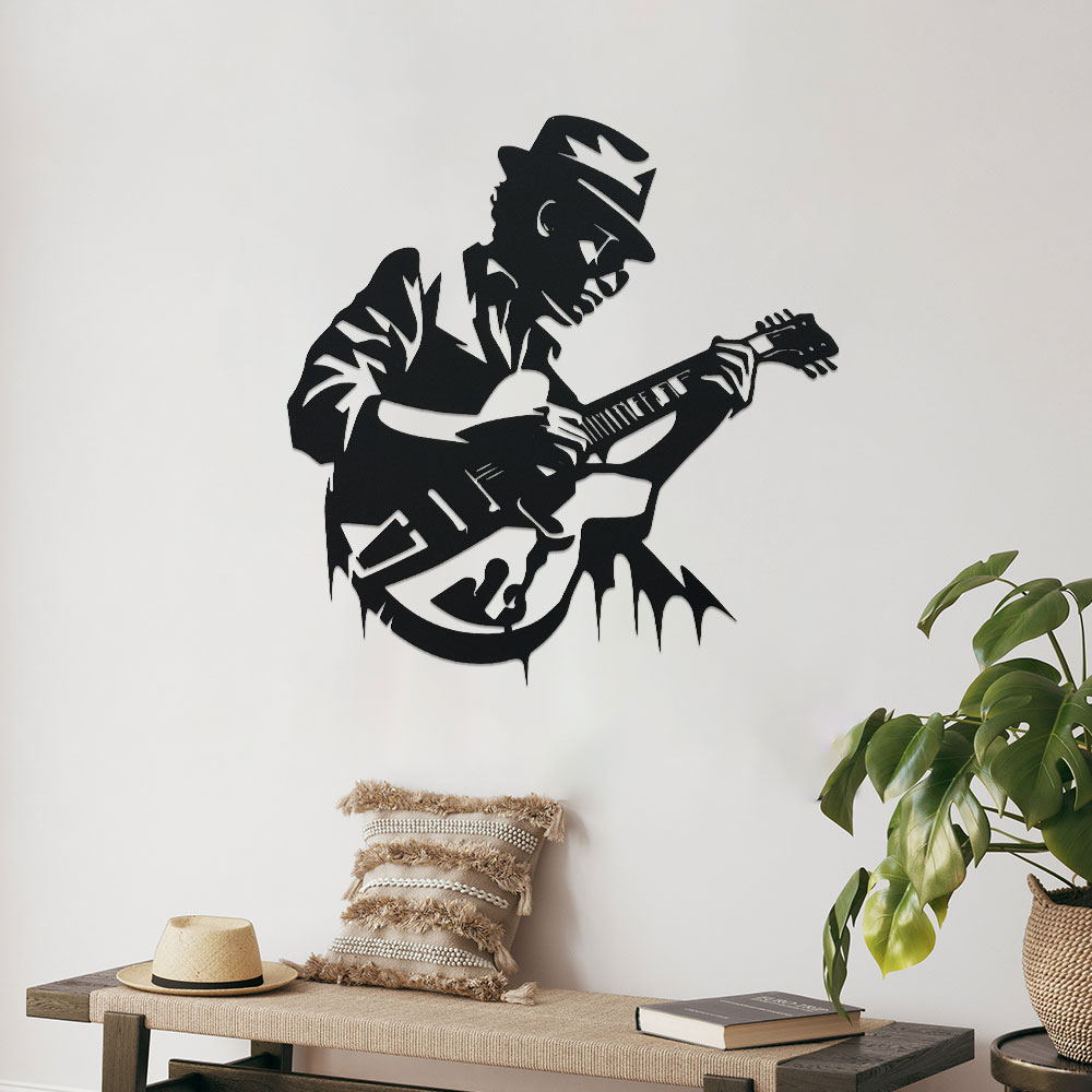 ギタリストメタルウォールアート、1個入りユニークな鉄製音楽装 - Home Decor Enthusiast のレビューと価格