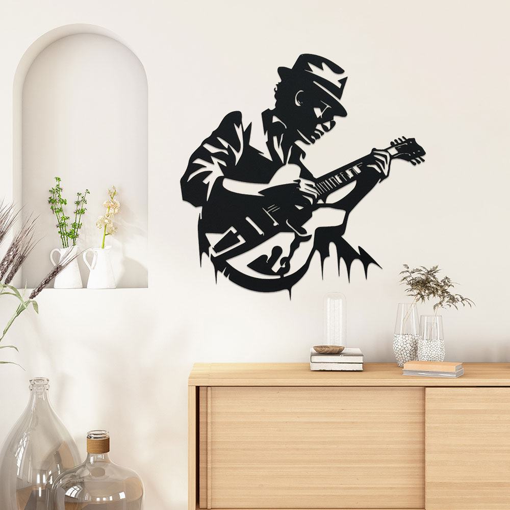ギタリストメタルウォールアート、1個入りユニークな鉄製音楽装 - Home Decor Enthusiast のレビューと価格