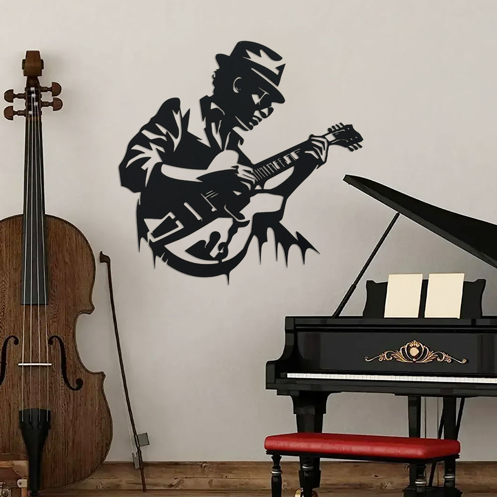 ギタリストメタルウォールアート、1個入りユニークな鉄製音楽装 - Home Decor Enthusiast のレビューと価格