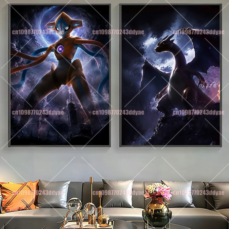 アニメポケモンキャラクターのオリジナル絵画ダーク厚塗り8K  - Home Decor Painting のレビューと価格
