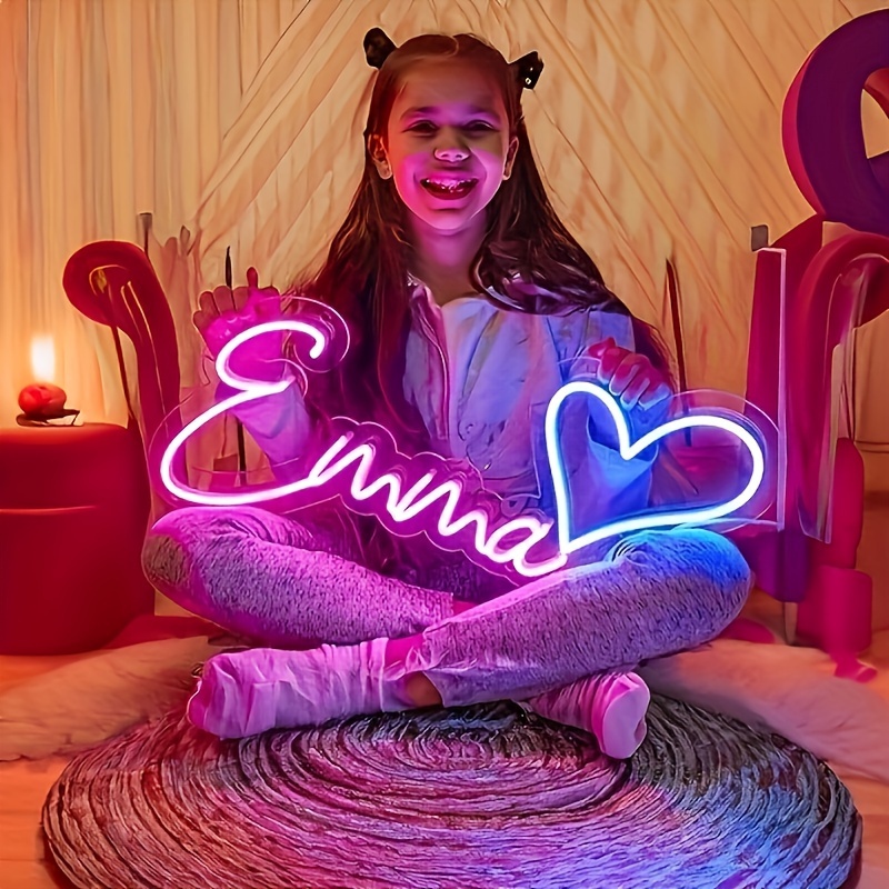 カスタムネオンLEDウォールサイン（調光器付き）、USB電源 - Neon Sign Led Custom のレビューと価格