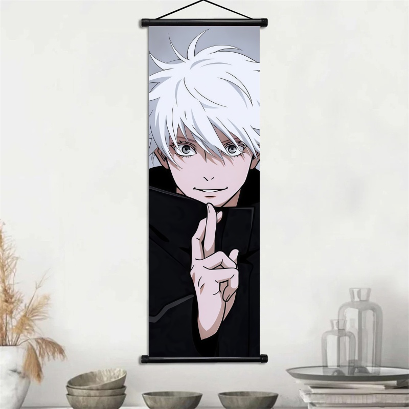 呪術廻戦 五条悟＆護廷祥呉 アニメアート 布製壁掛けスクロー - Home Decor Painting のレビューと価格