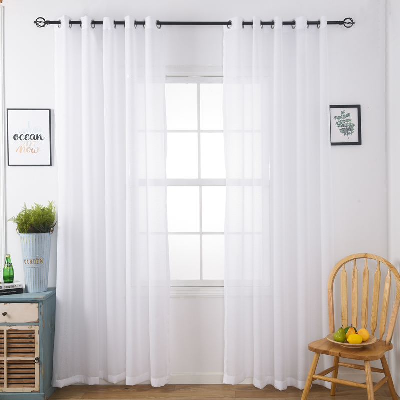 MAKEHOME クリームホワイト小さな雪柄薄手のチュールカ - Home Decor Window Blinds のレビューと価格