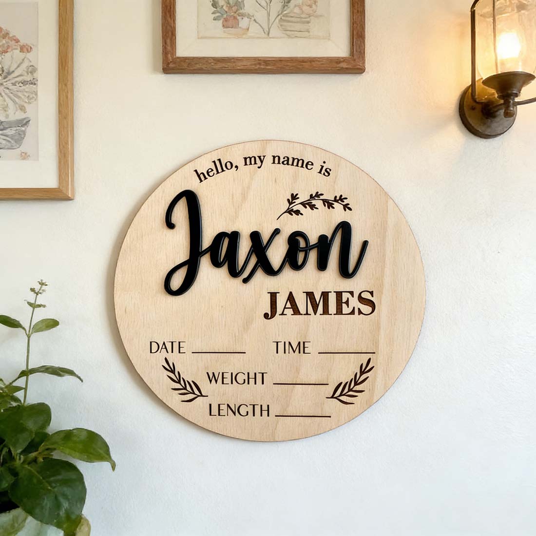 1個入りカスタムベビーアナウンスメントサイン木製名札、ホーム - Home Christmas Decor のレビューと価格