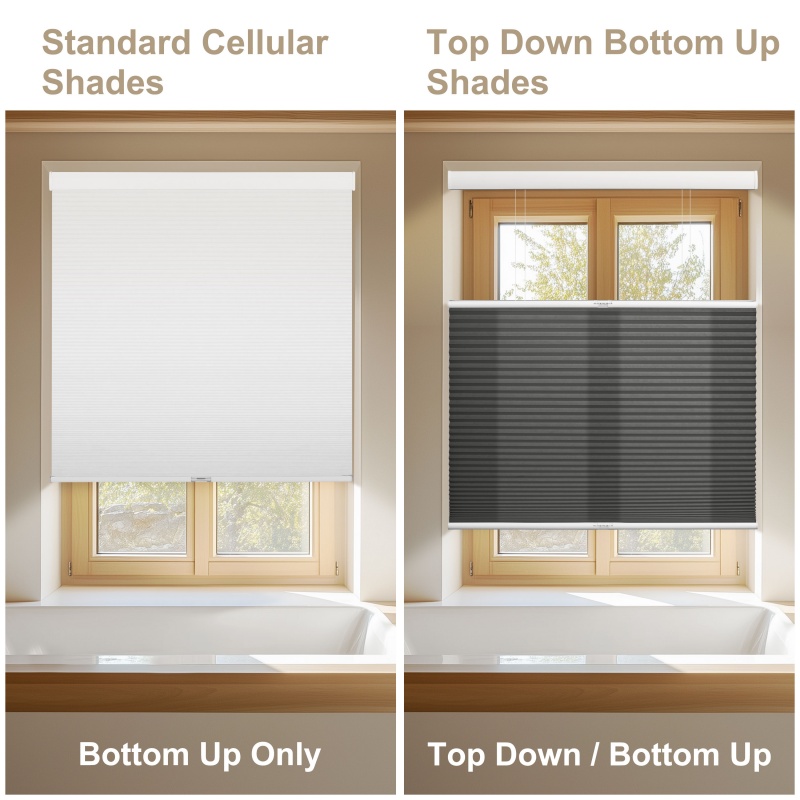 モダンデザインの遮光性、簡単設置、手動コードレス、上下開閉式 - Home Decor Window Blinds のレビューと価格