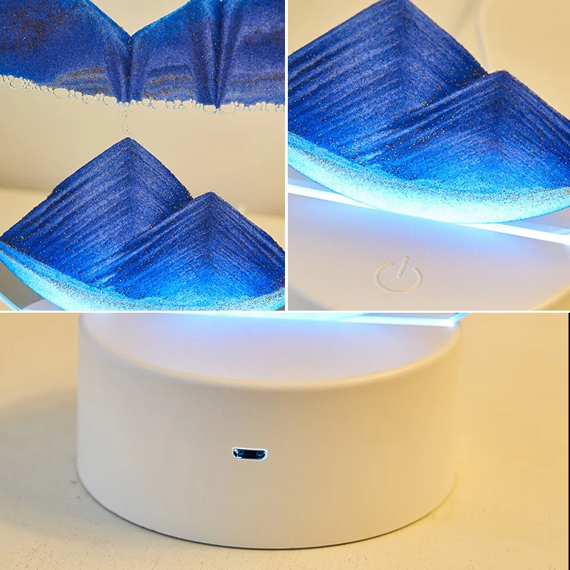 LED 16色 3D砂景ランプ RGB砂時計ライト 流砂アー - Sand Art Picture のレビューと価格