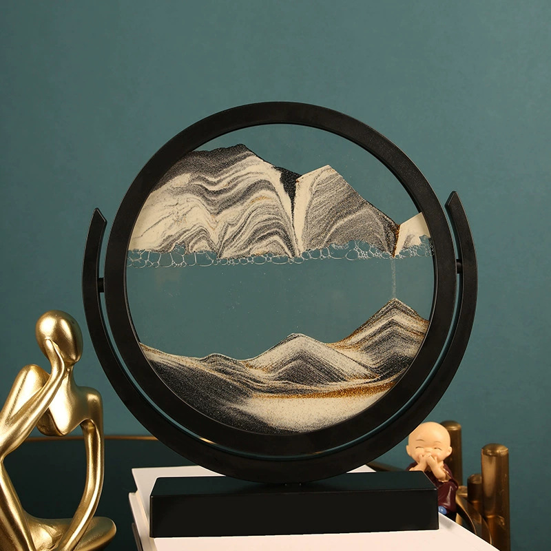 3D砂時計ダイナミックガラス砂時計砂の装飾オフィス用大型シー - Sand Art Picture のレビューと価格