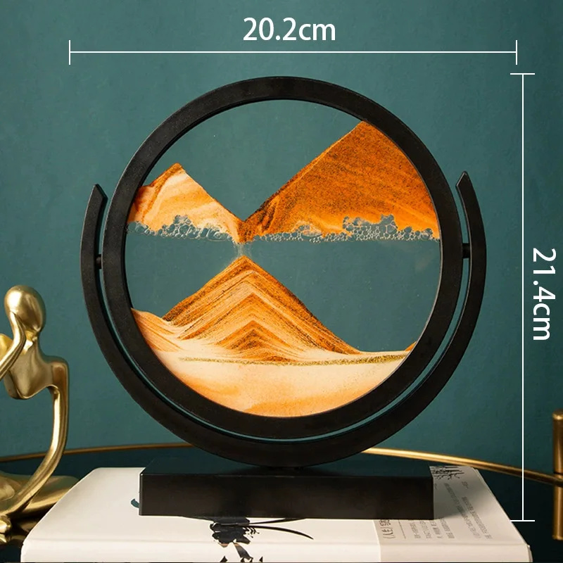 3D砂時計ダイナミックガラス砂時計砂の装飾オフィス用大型シー - Sand Art Picture のレビューと価格
