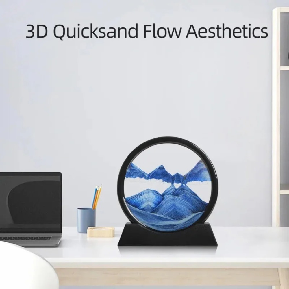 2028 3D砂時計クイックサンド動く砂絵ラウンドガラス深海 - Sand Art Picture のレビューと価格