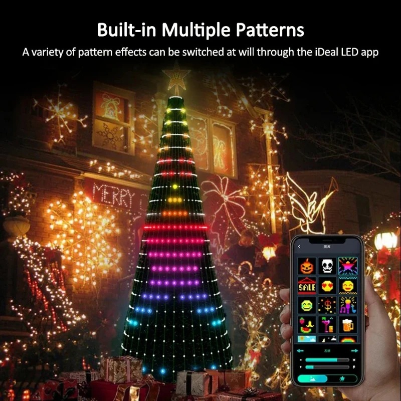 クリスマススターツリーライトRGB LED、Bluetoot - Home Christmas Decor のレビューと価格