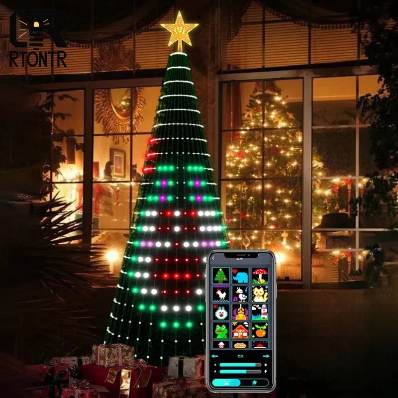 クリスマススターツリーライトRGB LED、Bluetoot - Home Christmas Decor のレビューと価格