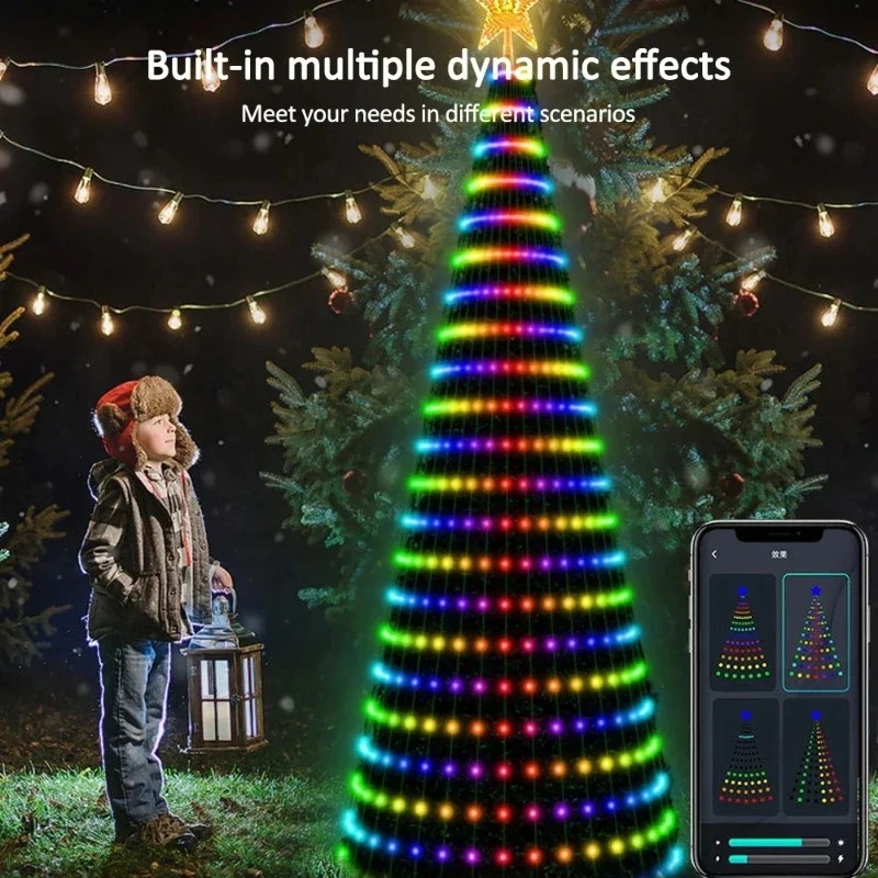 クリスマススターツリーライトRGB LED、Bluetoot - Home Christmas Decor のレビューと価格