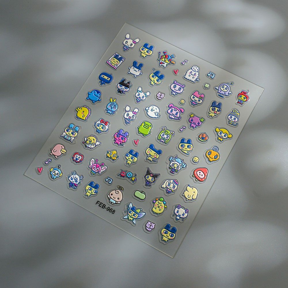たまごっち風3Dエンボス加工ネイルアートステッカー キャラク - Home Decor Sticker のレビューと価格