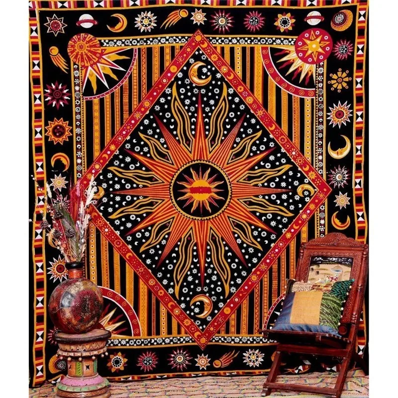 インドのタロット,ヒッピー,タペストリー,寝室,リビングルー - Home Decor Indonesia のレビューと価格