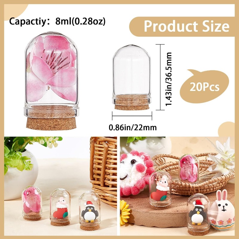 20 セット ガラス クローシュ ドーム ミニ ディスプレイ - Terrarium Glass Bottle のレビューと価格