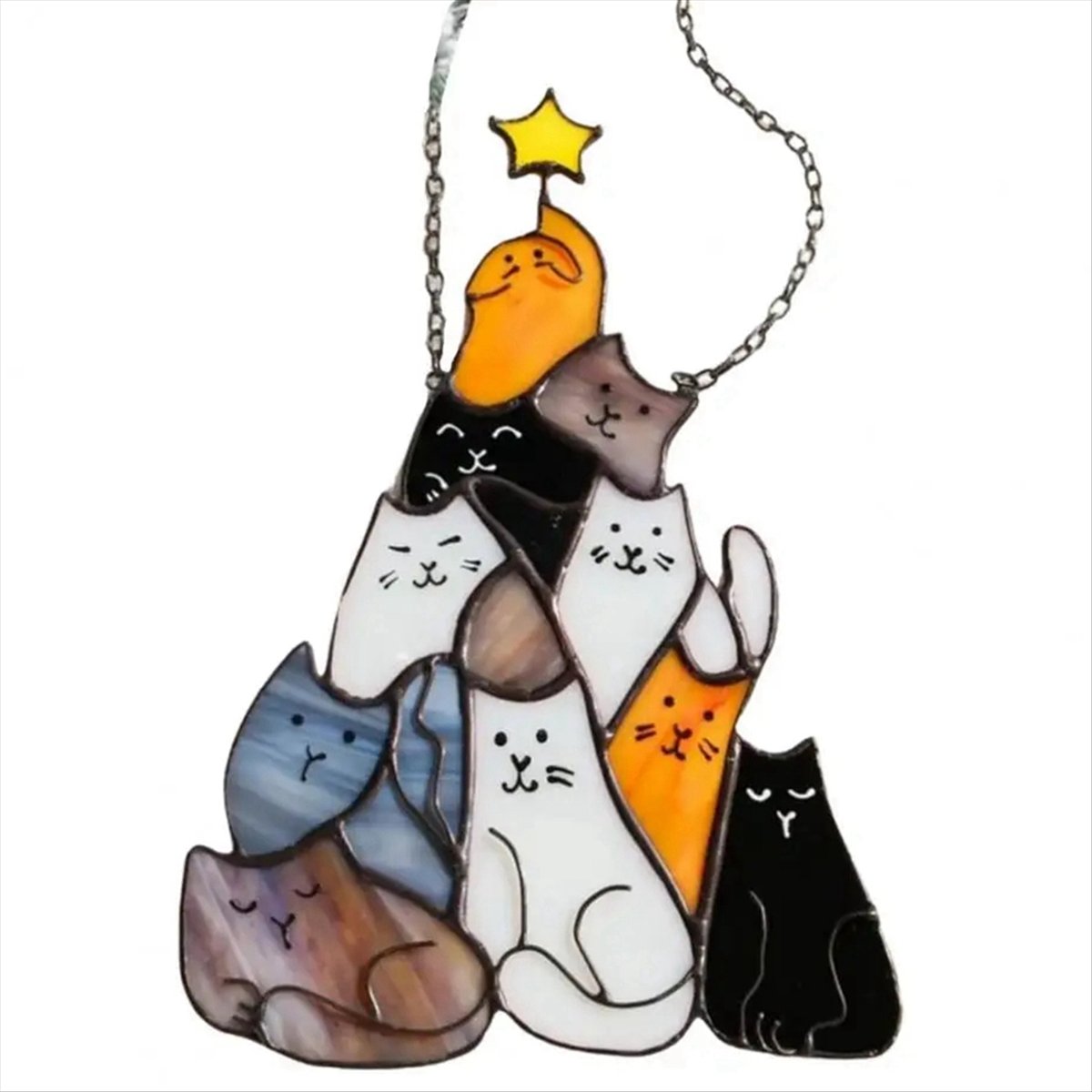 [N84R] 猫のサンキャッチャー アクリル製 積み重ね可能 - Home Christmas Decor のレビューと価格