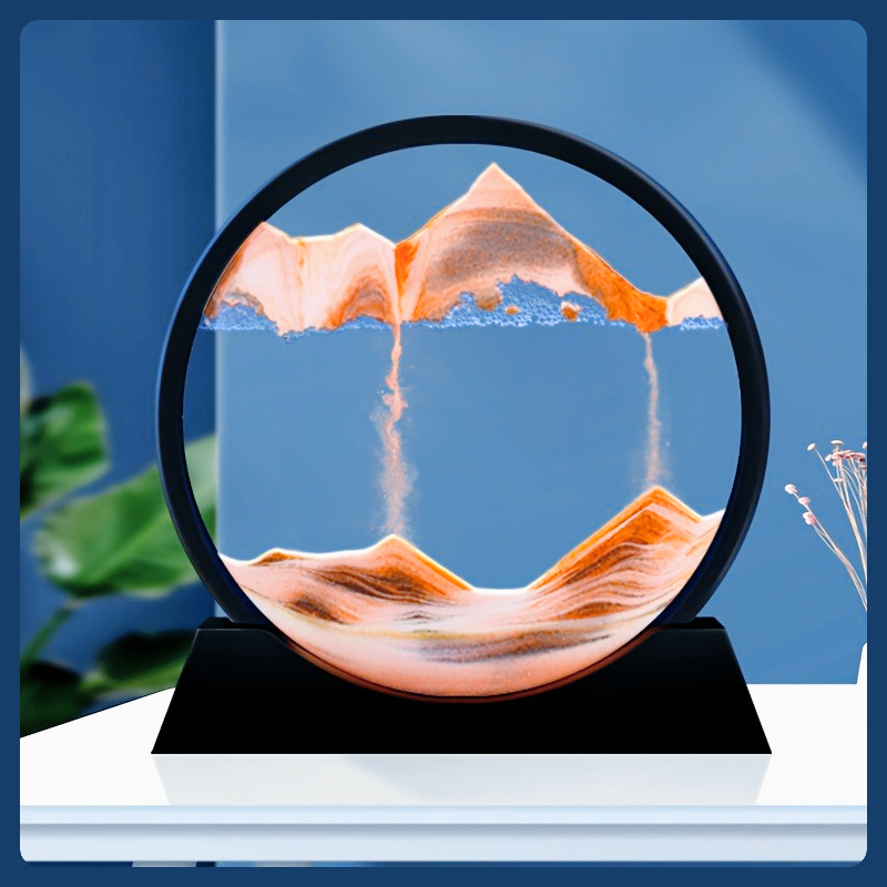 12インチ 3D砂時計 流砂アート 写真 丸型ガラス 深海砂 - Sand Art Picture のレビューと価格