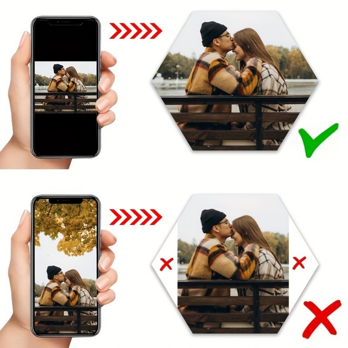 カスタムウォールデコレーション — モダンな六角形の写真プリ - Home Christmas Decor のレビューと価格