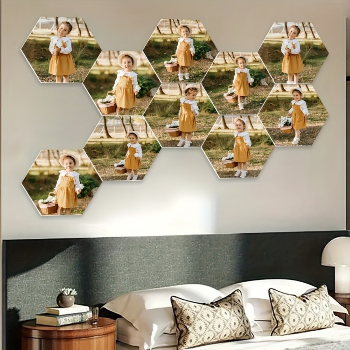 カスタムウォールデコレーション — モダンな六角形の写真プリ - Home Christmas Decor のレビューと価格