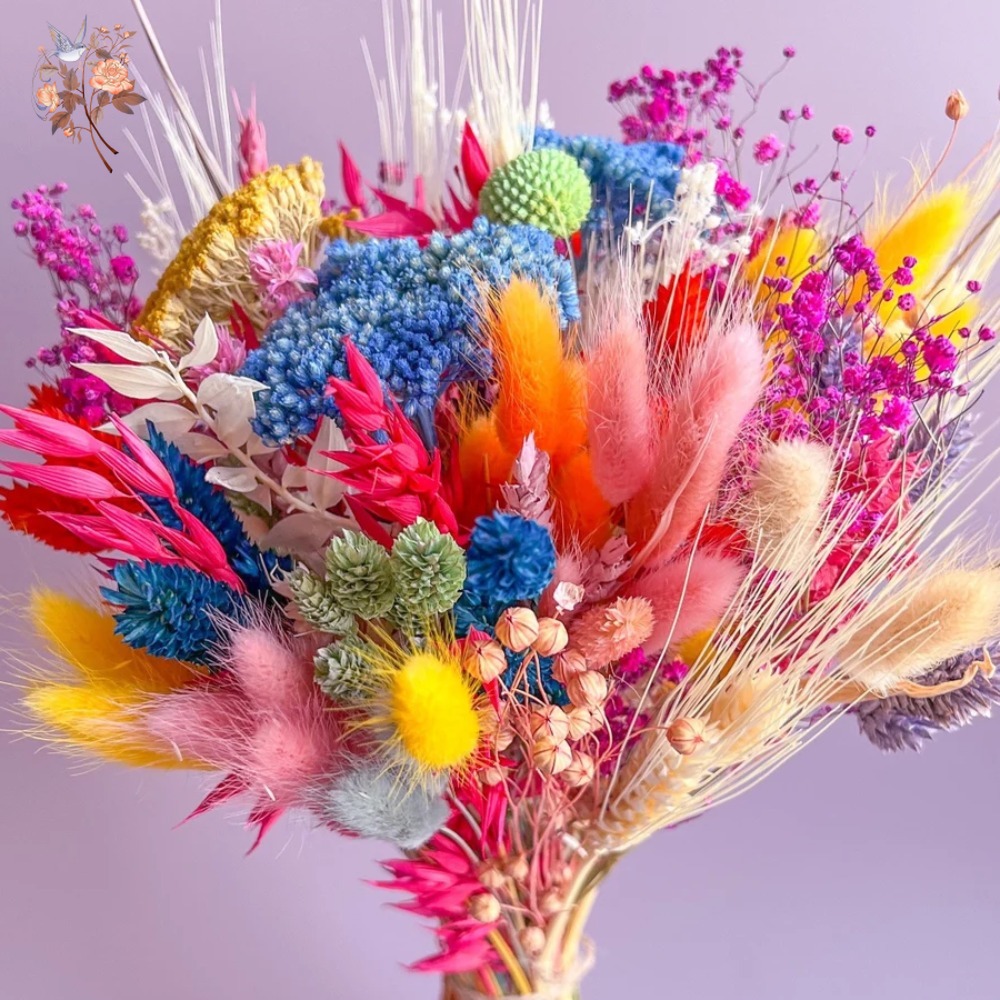 カラフルなドライフラワーウェディングブーケ花嫁用保存パンパス - Dried Flower Bouquet のレビューと価格