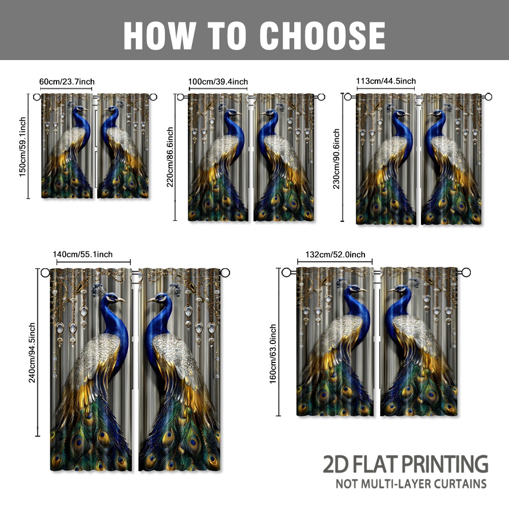 エレガントな孔雀柄のカーテンとハンドルバッグ。フィルタープリ - Home Decor Window Blinds のレビューと価格