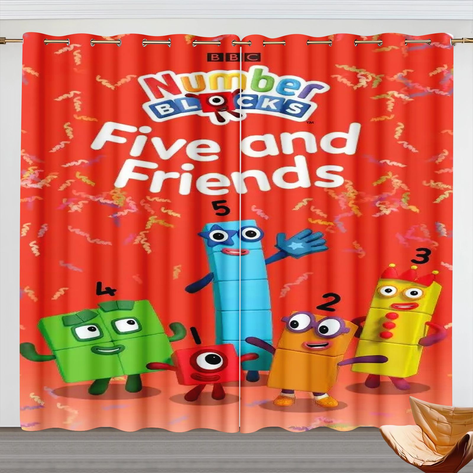 ナンバーブロック漫画カーテン、子供部屋遮光カーテン、3Dデジ - Blackout Curtains のレビューと価格