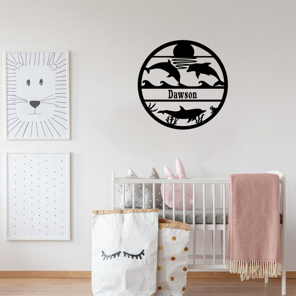 1PC 新しいイルカカスタマイズ可能な名前ビニールウォールス - Home Decor Sticker のレビューと価格