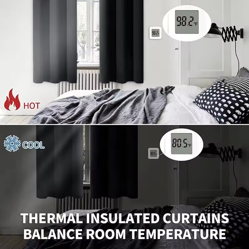 1pc モダンなソリッドカラーの完全遮光日焼け止め 100% - Blackout Curtains のレビューと価格