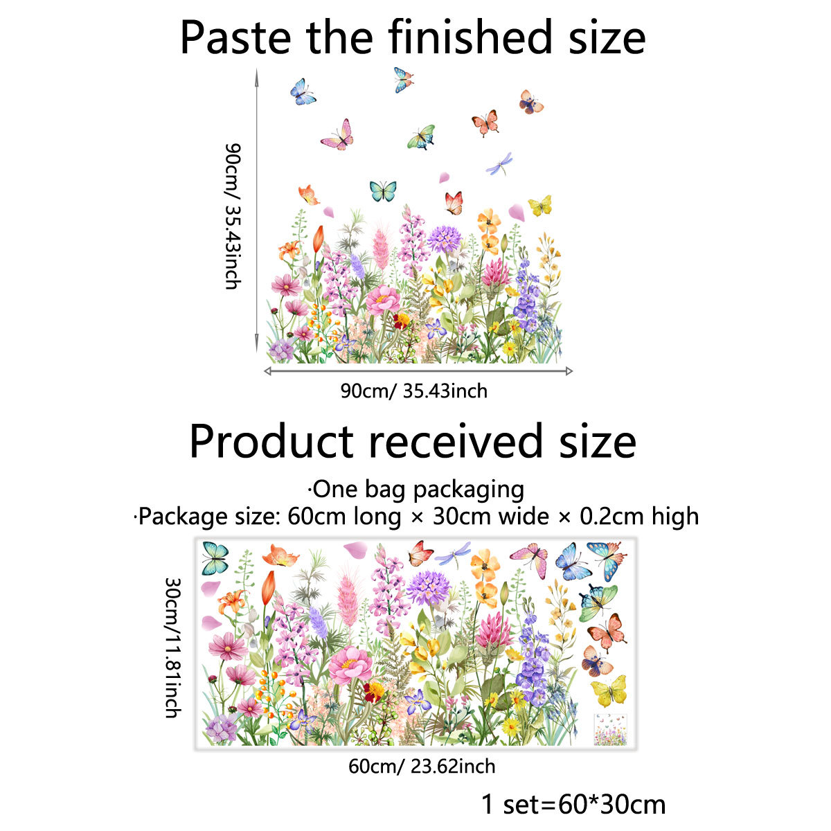 水彩色の花蝶植物ウィンドウステッカー取り外し可能寝室リビング - Home Decor Window Blinds のレビューと価格