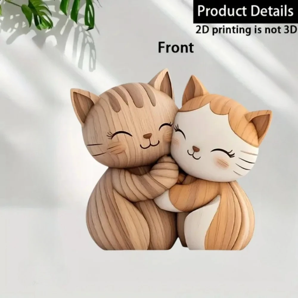 2Dフラットキャット木製子猫犬カップル彫刻ウサギ愛好家ギフト - Home Decor Enthusiast のレビューと価格