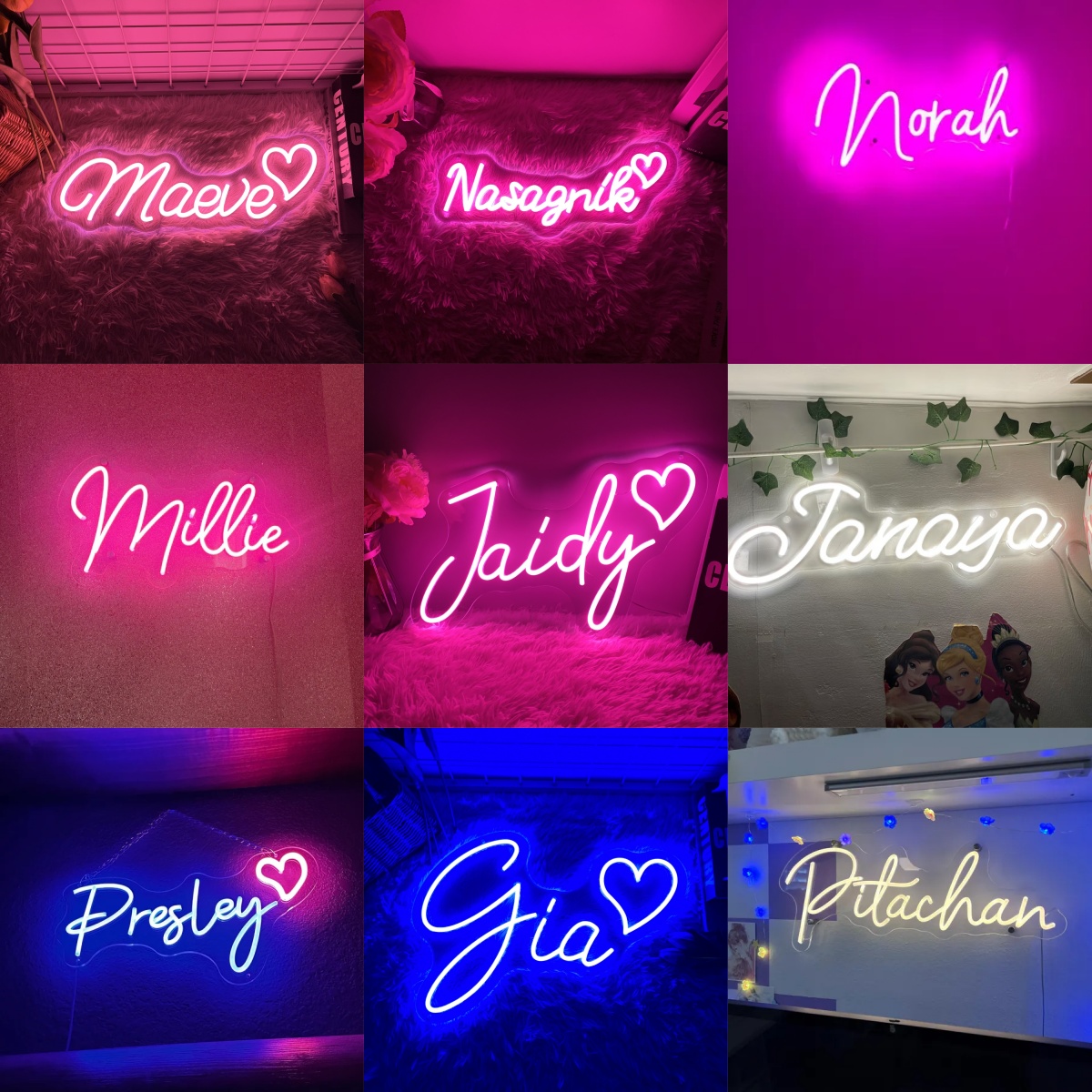 カスタムネオン Led 子供の名前ネオンライト美的部屋の装飾 - Neon Sign Led Custom のレビューと価格
