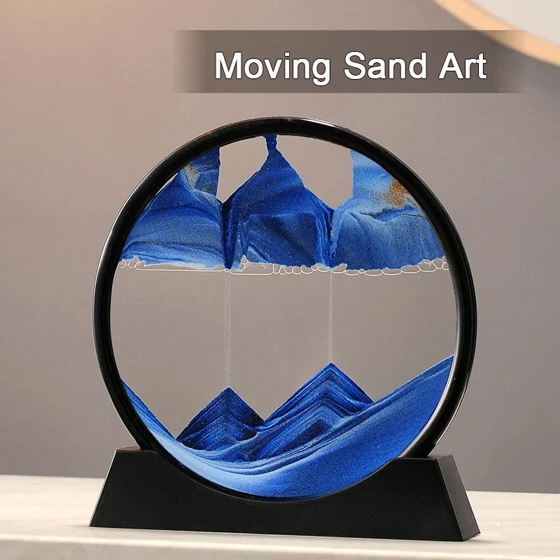 流砂アート絵画 丸型ガラス製 深海流砂 クラフト ホームデコ - Sand Art Picture のレビューと価格