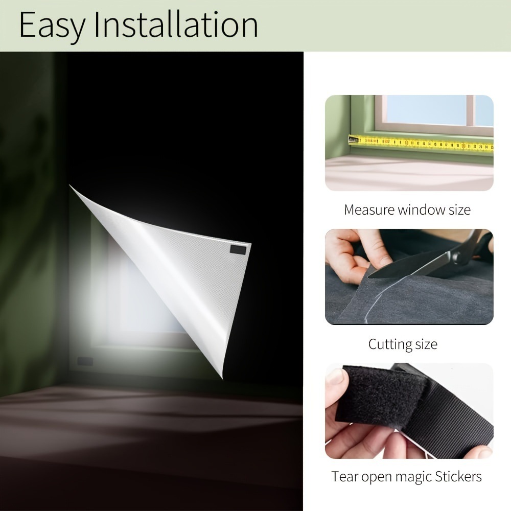 寝室用100%遮光カーテン、持ち運び可能なDIYウィンドウブ - Blackout Curtains のレビューと価格