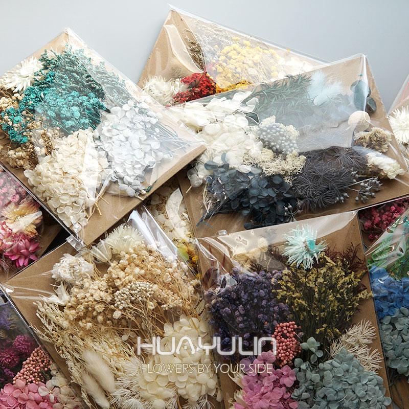 1 パック人工植物ドライ本物の花プリザーブド材料エポキシ樹脂 - Dried Flower Bouquet のレビューと価格