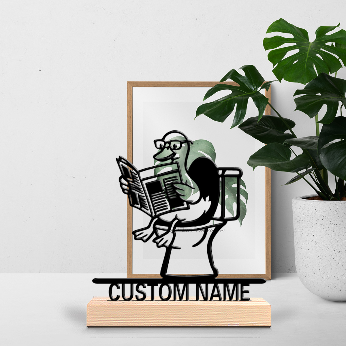 1個入り 美しいカスタムメイドのアヒルの金属製像 木製フレー - Home Decor Frames のレビューと価格