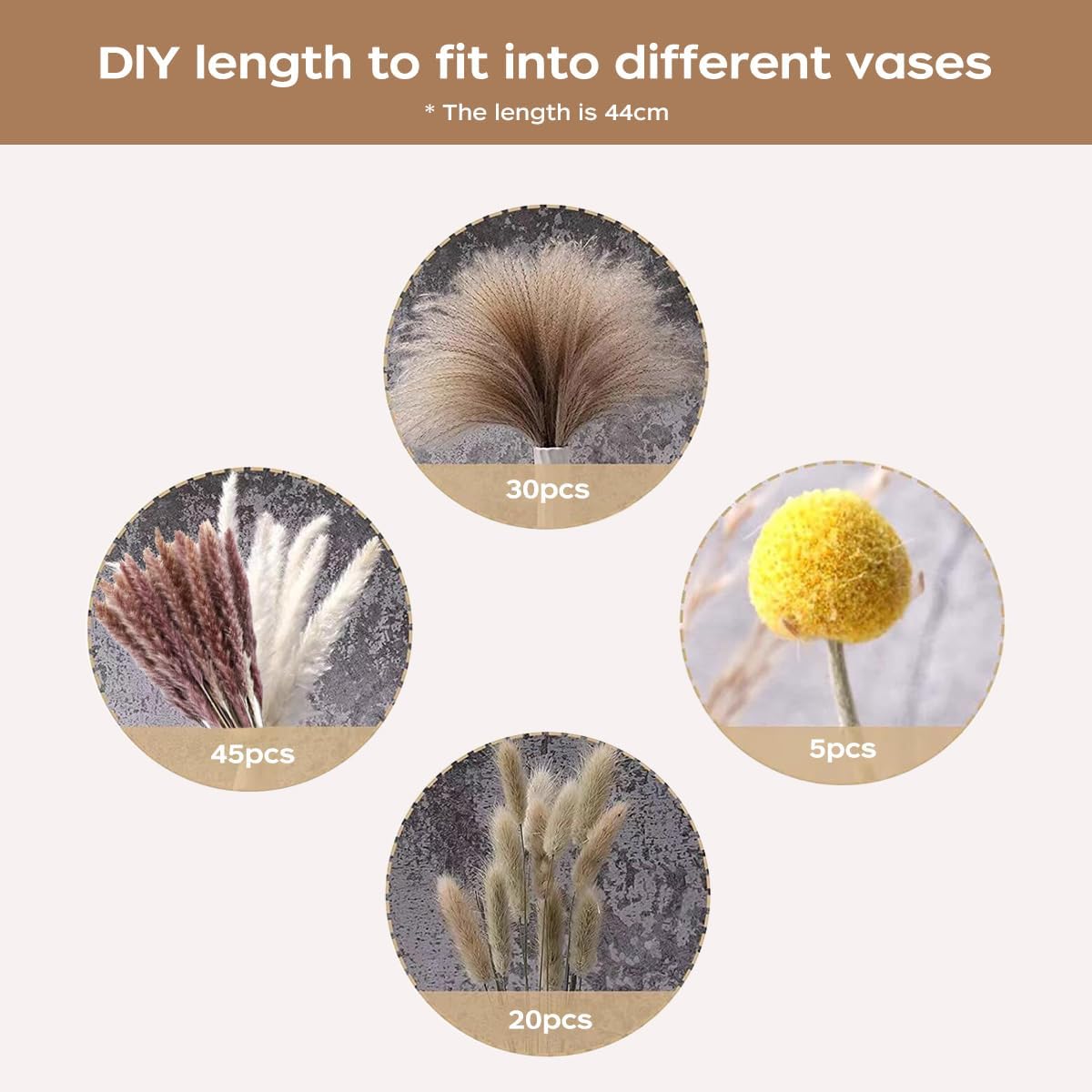 ドライパンパスグラスブーケ ナチュラルドライフラワー 高級ボ - Dried Flower Bouquet のレビューと価格