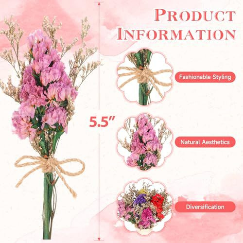 ミニドライフラワーブーケ 天然保存花 ホームテーブルデコレー - Dried Flower Bouquet のレビューと価格