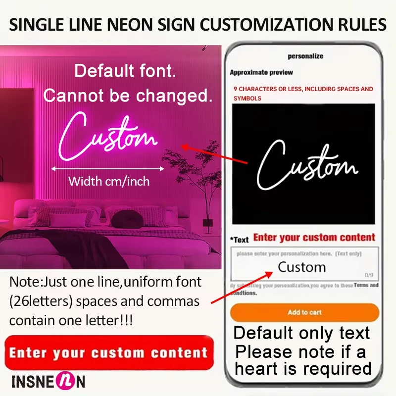 カスタムネームネオンサイン - USB調光可能なLEDライト - Neon Sign Led Custom のレビューと価格