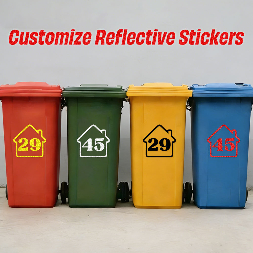 3 個カスタム反射ゴミ箱家番号ステッカーパーソナライズされた - Home Decor Sticker のレビューと価格