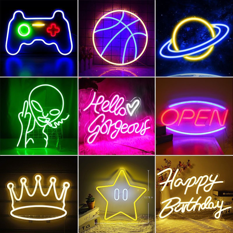カスタムLEDネオンサイン USB/電池式 バー、寝室、ゲー - Neon Sign Led Custom のレビューと価格